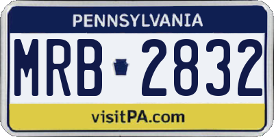 PA license plate MRB2832