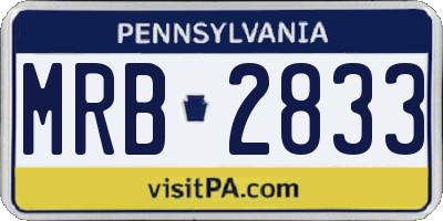 PA license plate MRB2833