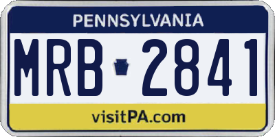 PA license plate MRB2841