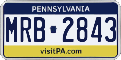 PA license plate MRB2843