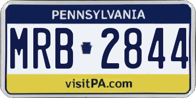 PA license plate MRB2844