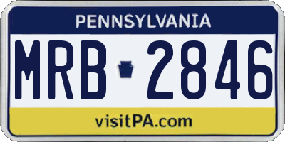 PA license plate MRB2846