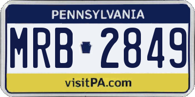 PA license plate MRB2849