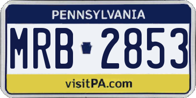 PA license plate MRB2853