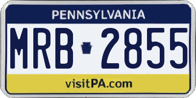 PA license plate MRB2855
