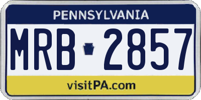 PA license plate MRB2857