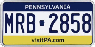 PA license plate MRB2858