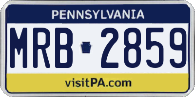 PA license plate MRB2859