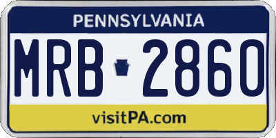 PA license plate MRB2860