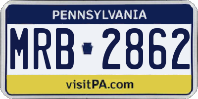 PA license plate MRB2862