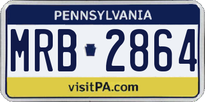 PA license plate MRB2864