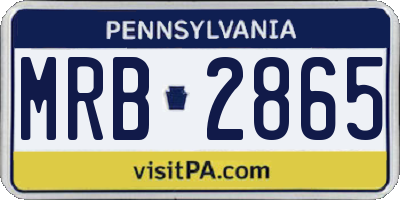 PA license plate MRB2865