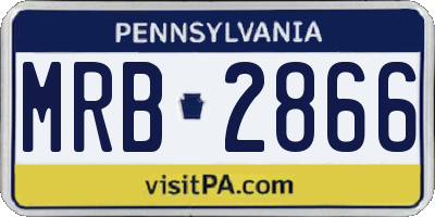 PA license plate MRB2866