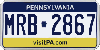 PA license plate MRB2867