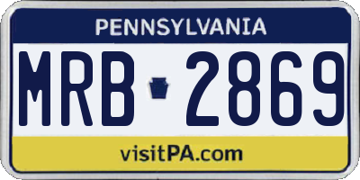 PA license plate MRB2869