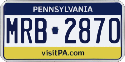 PA license plate MRB2870