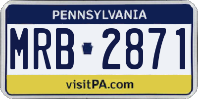 PA license plate MRB2871