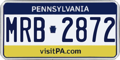 PA license plate MRB2872