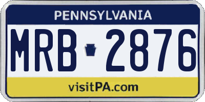 PA license plate MRB2876