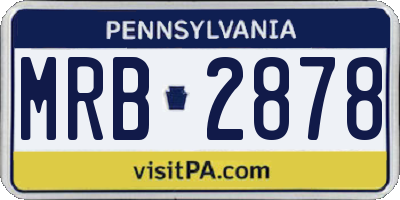 PA license plate MRB2878