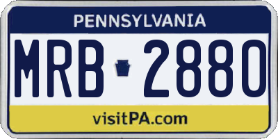 PA license plate MRB2880