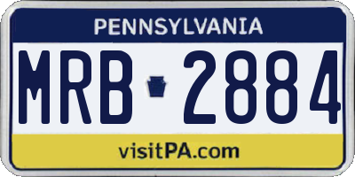 PA license plate MRB2884