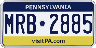 PA license plate MRB2885