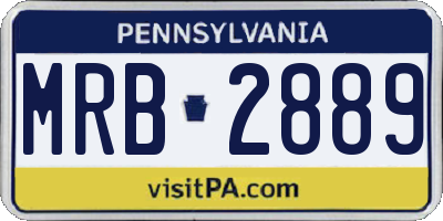 PA license plate MRB2889