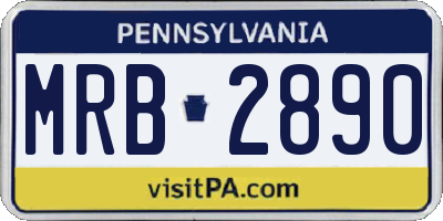 PA license plate MRB2890