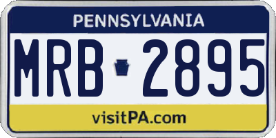 PA license plate MRB2895