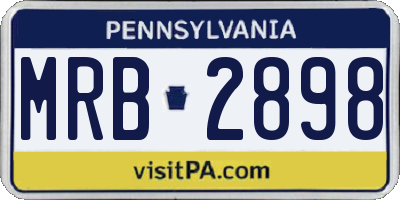 PA license plate MRB2898