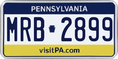 PA license plate MRB2899
