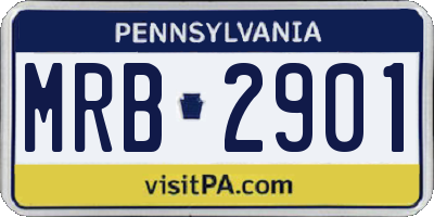 PA license plate MRB2901