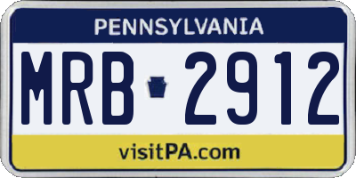 PA license plate MRB2912