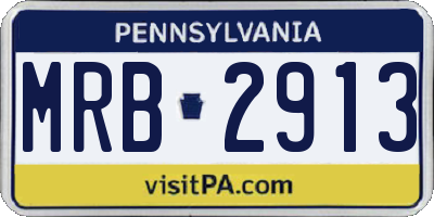 PA license plate MRB2913