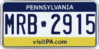 PA license plate MRB2915