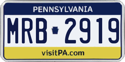 PA license plate MRB2919
