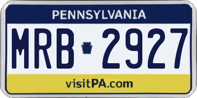 PA license plate MRB2927