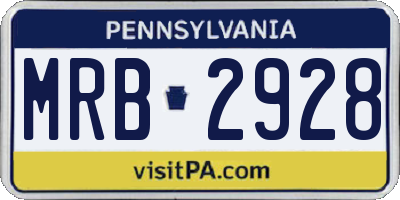 PA license plate MRB2928