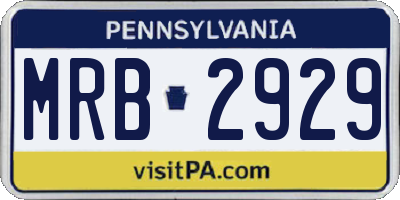 PA license plate MRB2929