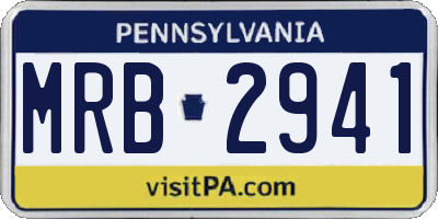 PA license plate MRB2941