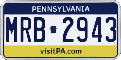 PA license plate MRB2943