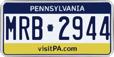 PA license plate MRB2944