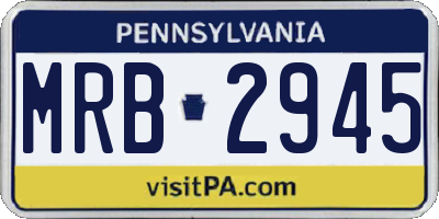 PA license plate MRB2945