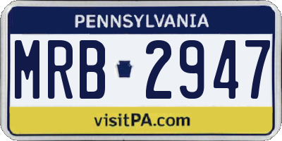 PA license plate MRB2947