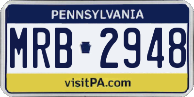 PA license plate MRB2948