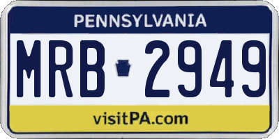 PA license plate MRB2949