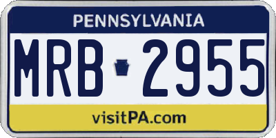 PA license plate MRB2955
