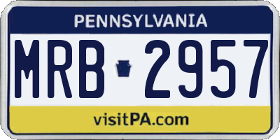 PA license plate MRB2957