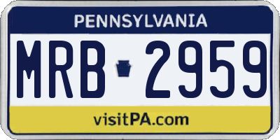 PA license plate MRB2959
